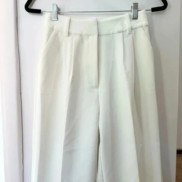 NWT Favorite Daughter Shortie Favorite Pant Wide Leg Trouser Ivory 12P Petite - Picture 9 of 15